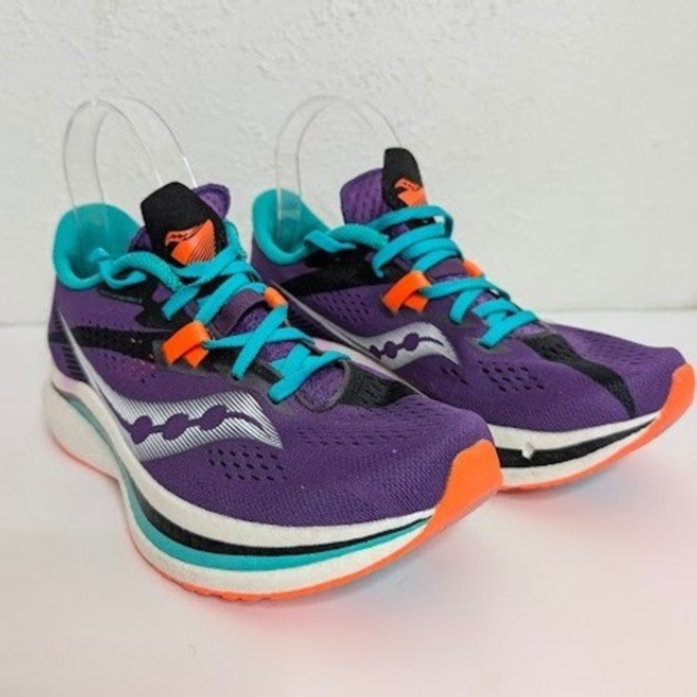 Saucony Endorphin Pro 2 Womens Size‎ 8 Purple Blue White Running Shoes Sneakers